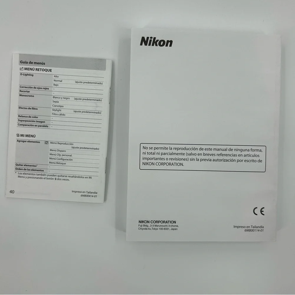 Nikon D300 Camera User Manual and Quick Reference Guide - Spanish